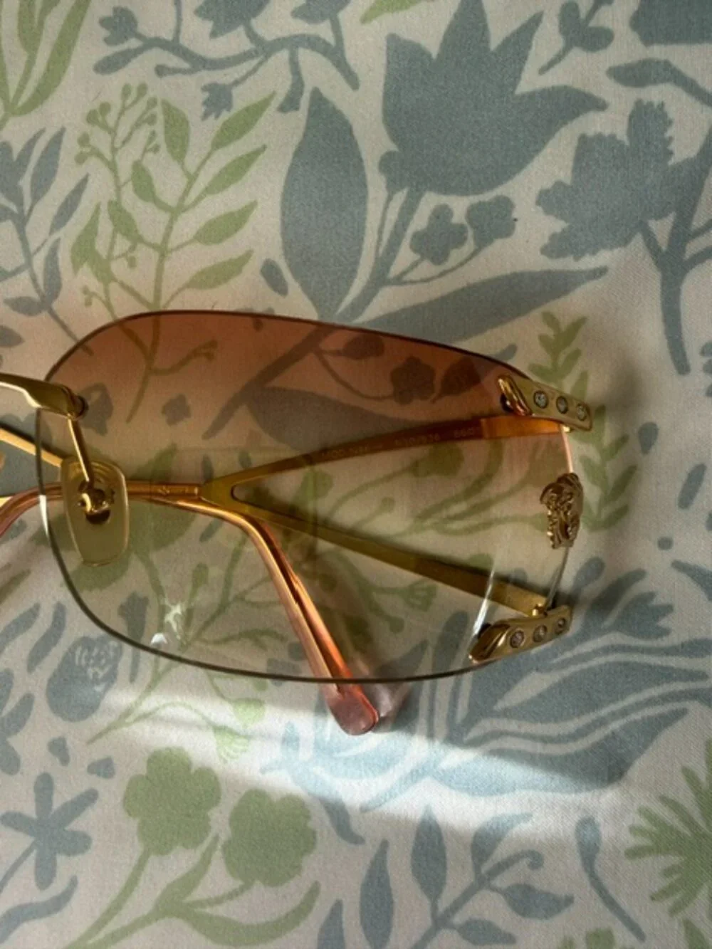 Versace Sunglasses 2004 Vintage Rimless Gold Medusa
